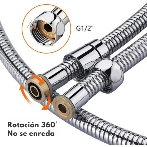 Manguera de Ducha Flexible 1.5M – Acero Inoxidable y Antitorsión