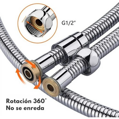 Manguera de Ducha Flexible 1.5M – Acero Inoxidable y Antitorsión