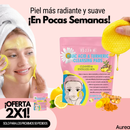 Discos Limpiadores y Exfoliantes de Cúrcuma y Ácido Kójico - ¡Llévate 2 por el precio de 1! 😍