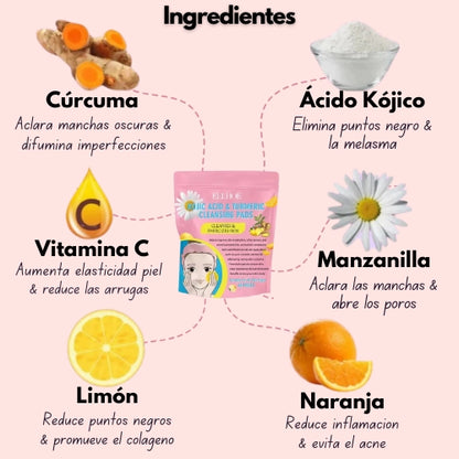 Discos Limpiadores y Exfoliantes de Cúrcuma y Ácido Kójico - ¡Llévate 2 por el precio de 1! 😍