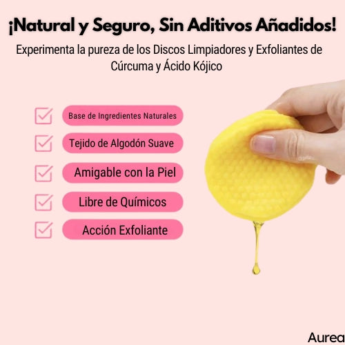 Discos Limpiadores y Exfoliantes de Cúrcuma y Ácido Kójico - ¡Llévate 2 por el precio de 1! 😍