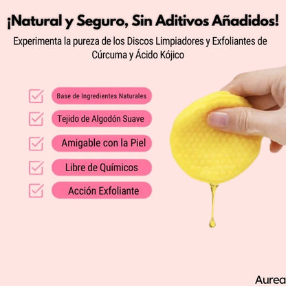 Discos Limpiadores y Exfoliantes de Cúrcuma y Ácido Kójico - ¡Llévate 2 por el precio de 1! 😍