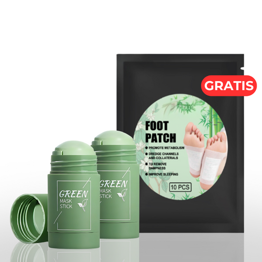 PACK DETOX: Llévate 2 Mascarillas de Té Verde + 1 Parche GRATIS